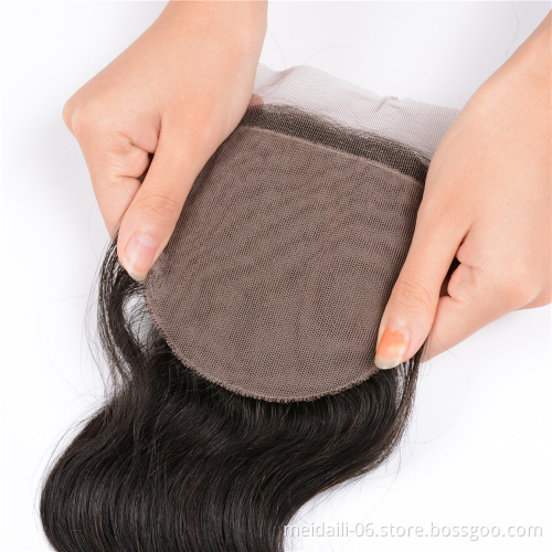 4*4 Hair Weave Closure Human Brazilian Body Wave Style Wave, Natural Black Color Body Wave Hair Closure